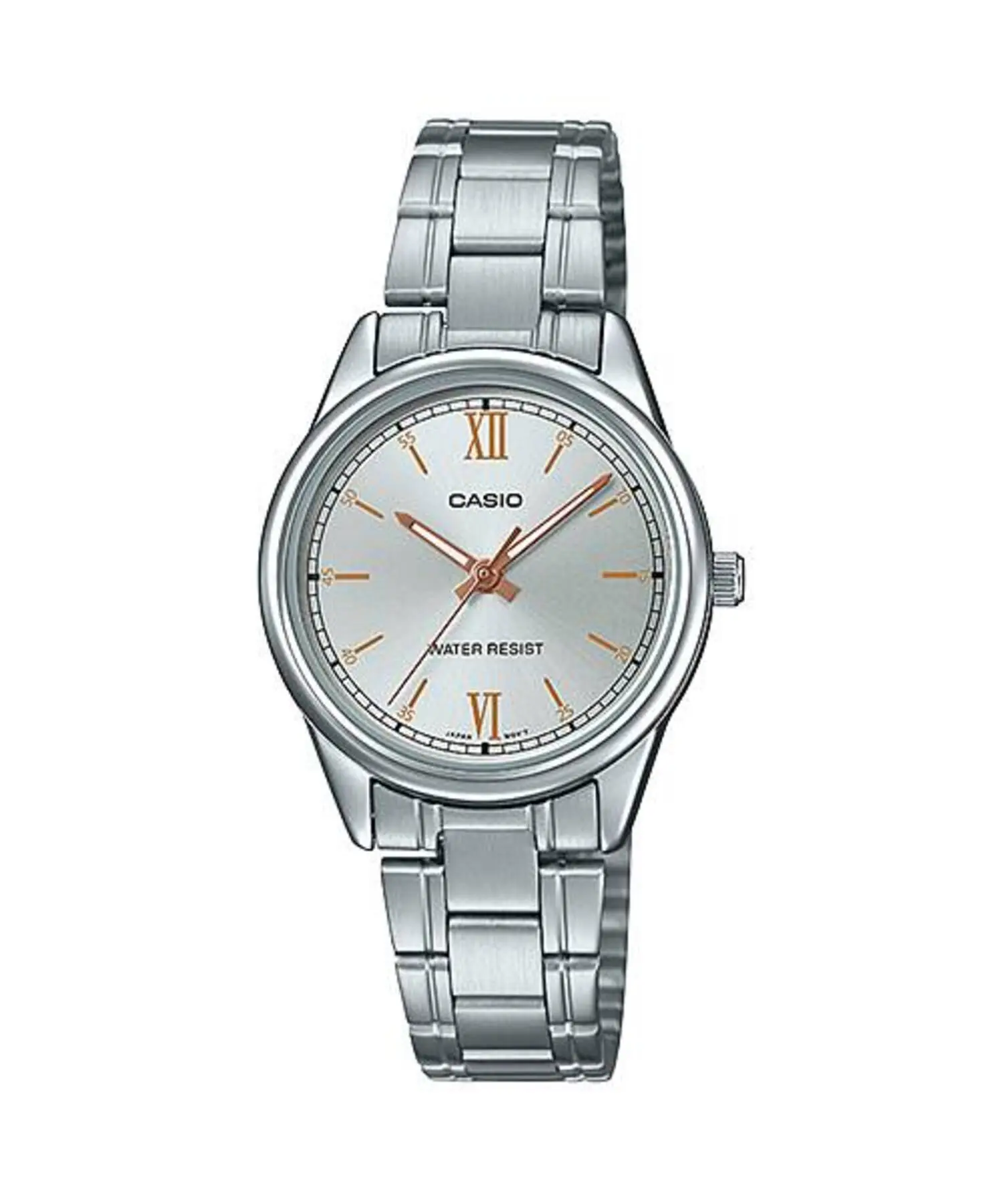 Casio Women’s Silver Dial Stainless Steel Bracelet Watch - LTP-V005D-7B2UDF