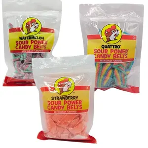 Buc-ee's Sour Power Candy Belts- Chewy Fruit Candies with Sour Flavor strips candy pack super sour variety