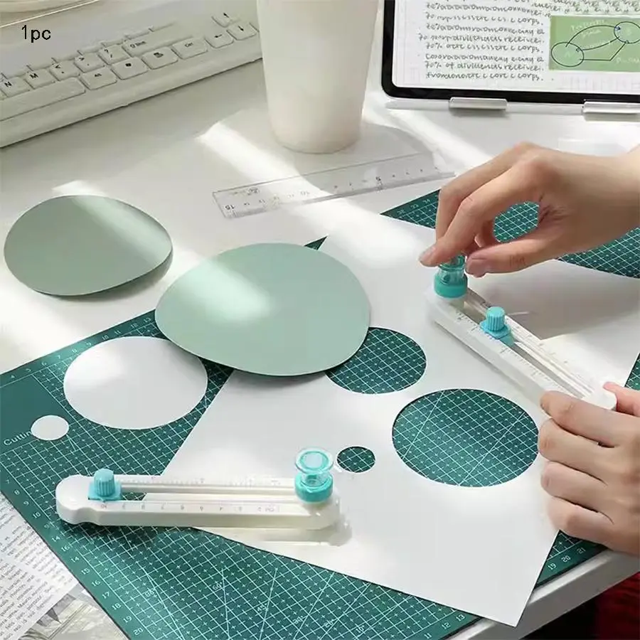 360 Degree Rotating Cutter, 1 Count Portable Handheld Round Cutter, Round Cutting Tool for DIY Craft, Scrapbooking, Paper Cutting, Circle Cutters, Cutting Supplies