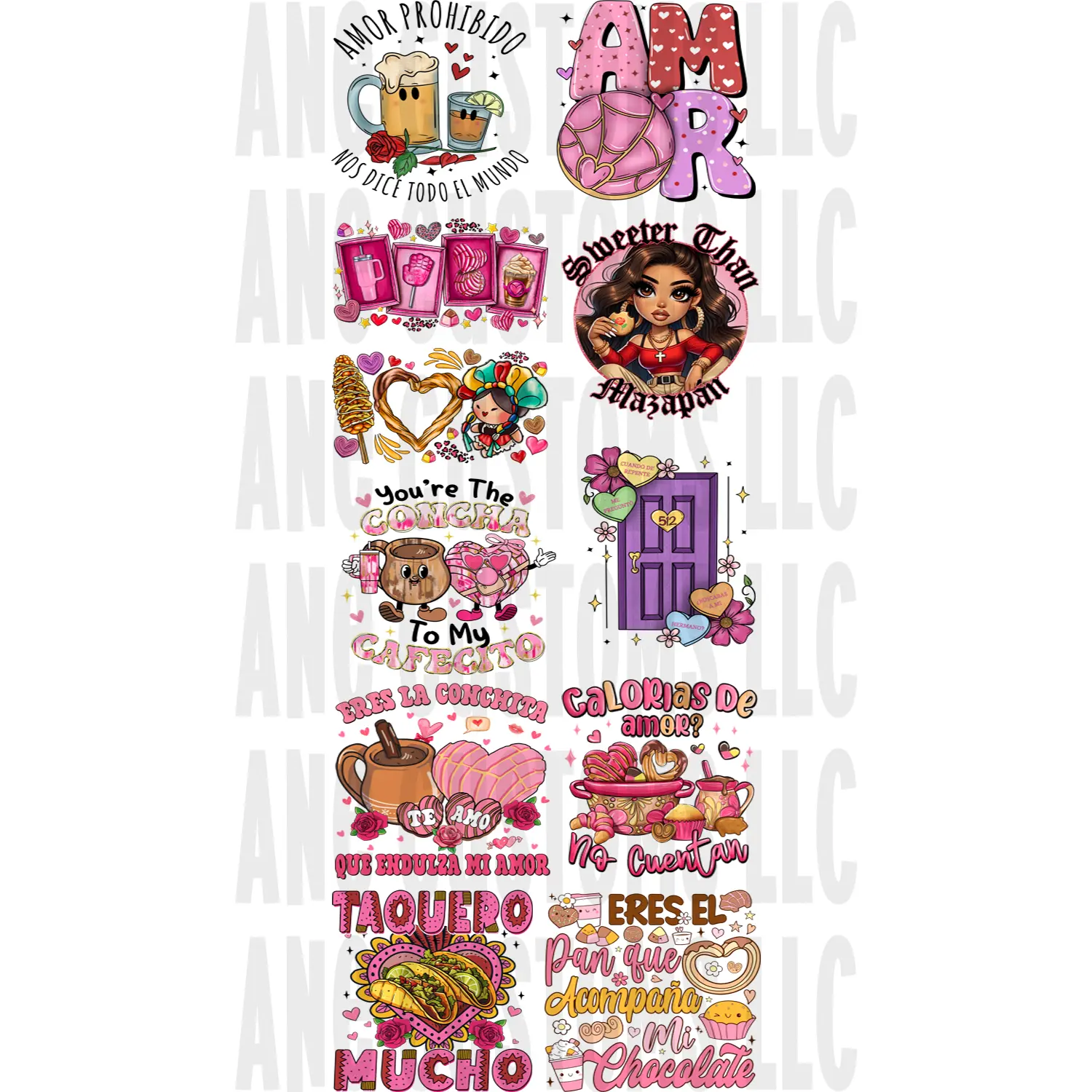 hispanic valentines gang sheet