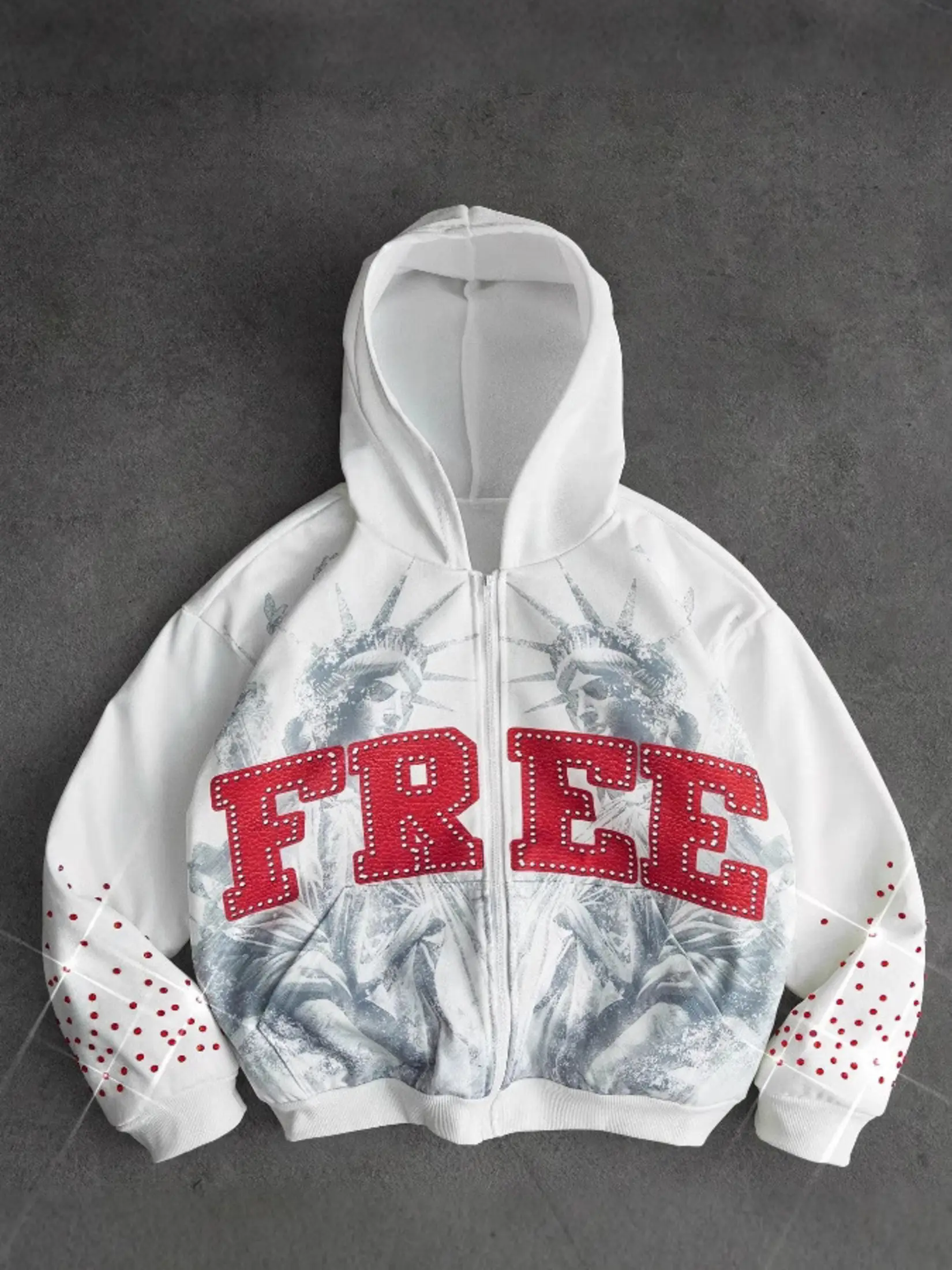 rhinestone zip up hoodie mens - TikTok Shop