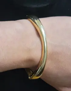 Slim chunky gold plated bangle