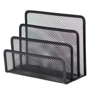 3-Tier Mesh Desk File Organizer – Metal Document Rack for Home Office