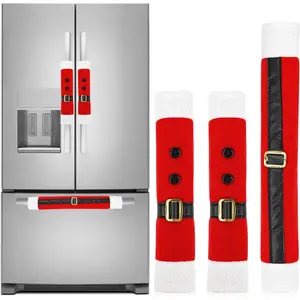 Christmas Refrigerator Door Handle Cover, 3 Packs Kitchen Appliance Handle Covers, Indoor Christmas Decorations for Home Refrigerator, Microwave Oven