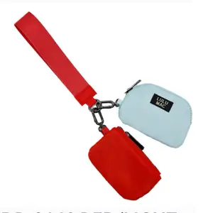 Lulu Mac Double Pouch Zipper Wristlet In 5 Colors