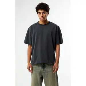 Pacsun Men's Washed Black Premium Cropped T-Shirt