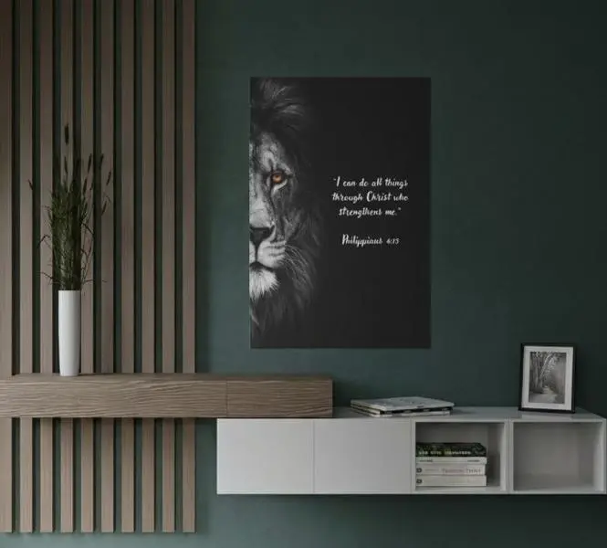 Philippians Jesus the lion Satin Posters