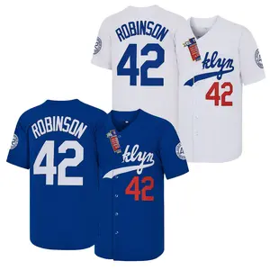 Men's  Legend #42 Jackie Robinson Baseball Jersey, Letter Embroidery Baseball Clothing，fan gift souvenir