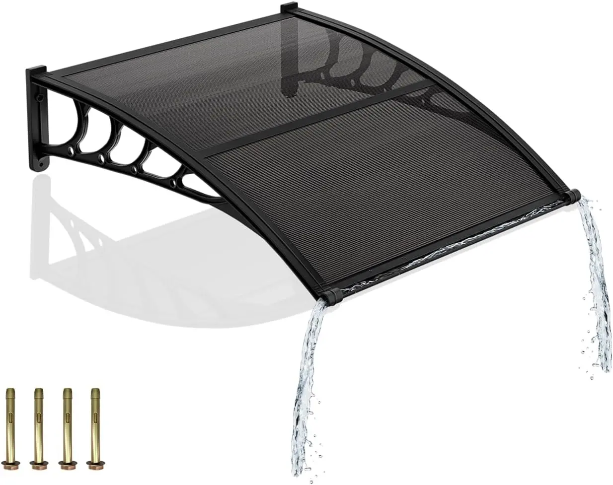 VINGLI Awning for Door Entrance, 40" x 40"/40" x 48''/40" x 60''/40" x 80'' Window Awnings Exterior Canopy with Drainage & ABS Bracket, Polycarbonate Cover UV/Rain/Snow Protection for Porch, Patio (Gray Board & Black Bracket),home decor,camping essentials