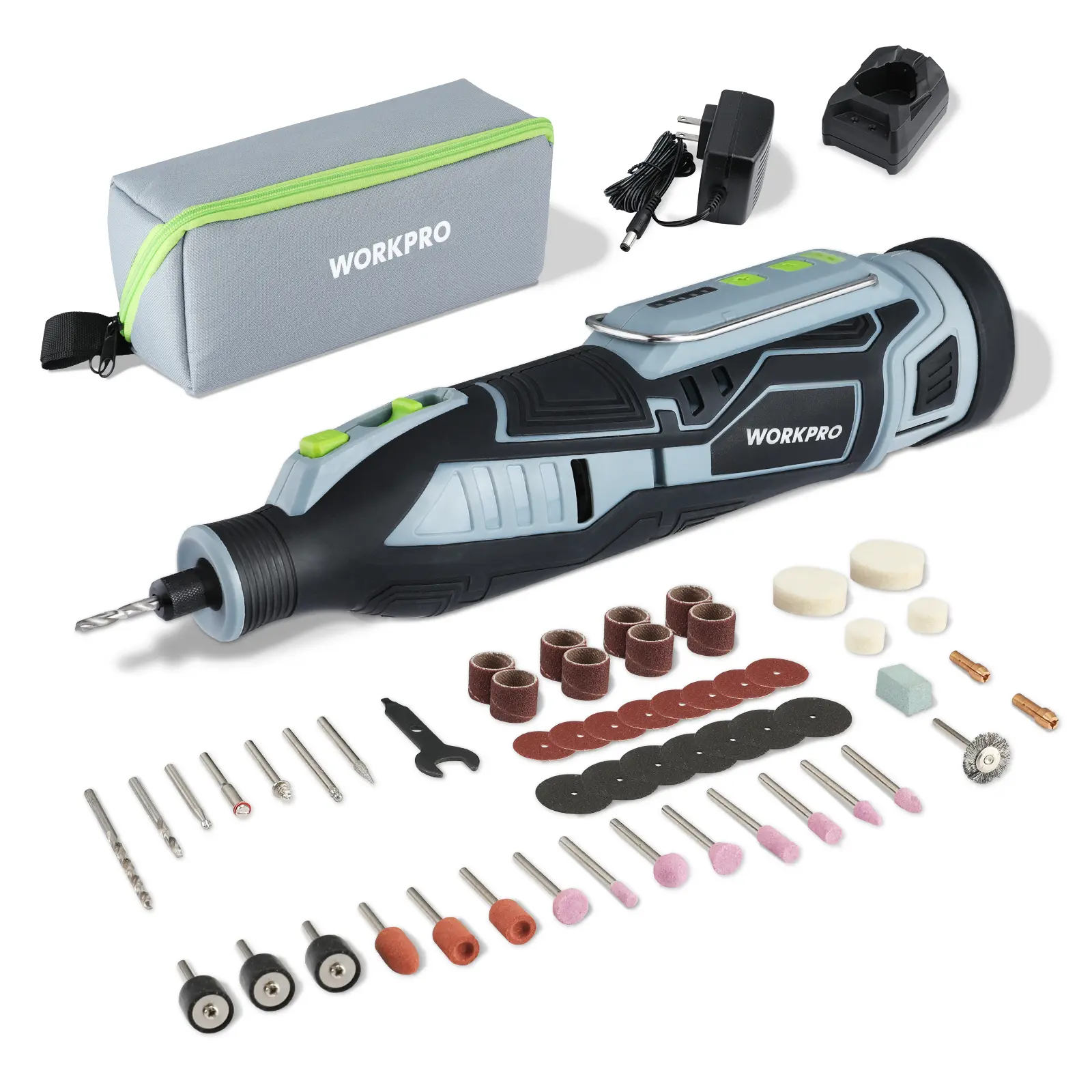 #summersale WORKPRO 12V Cordless Rotary Tool Kit, 5 Variable Speeds, Powerful Engraver, Sander, Polisher, 114 Easy Change Accessories, Craft Tool for Handmade and DIY