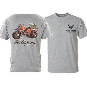 Wildgame Collective T-Shirt – Red ATV with Cooler Graphic Back Print, Minimalist Antler Logo Front, Outdoor Hunting Off-Road Lifestyle Apparel for Nature Enthusiasts