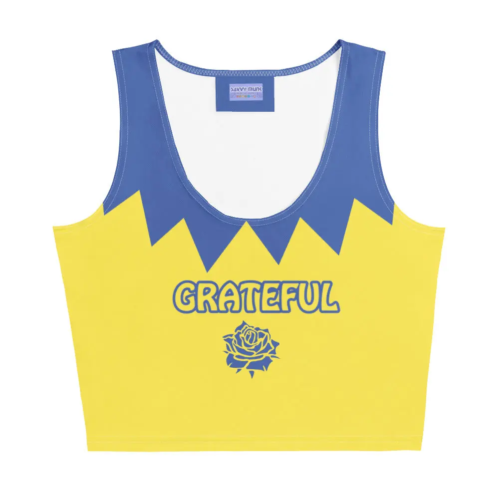 "The Golden Road" Yellow Bear All-Over Print Crop Top