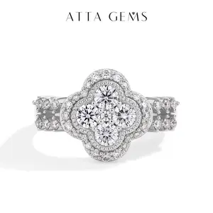 Total 1.3 Carat D/VVS1 Color Synthetic Moissanite Ring for Man and Women For Daily Wear and Gift For Engagement Wedding Ring R126