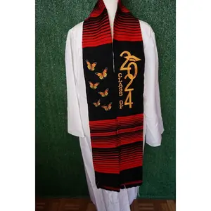 Monarch Sarape Red CLASS OF 2024 Embroidered Unisex Graduation Stole