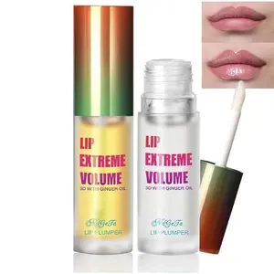 2 Pcs Lip Plumper Night and Daytime Set, Dual Formula Plumping Lip Gloss With Ginger & Mint, Natural Lip Care & Enhancer Set