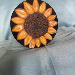 Sunflower trinket box With Lid round Bedroom Decorative Gift Organiser Hand