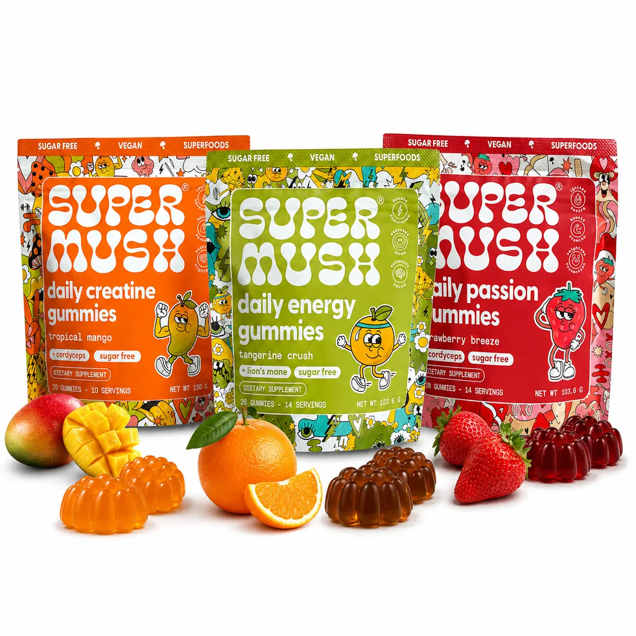 SuperMush Ultimate Performance Bundle | Creatine, Energy, Passion Gummies Bundle