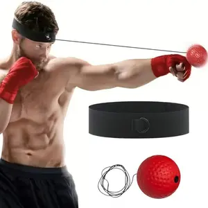 Boxing Reflex Training Balls With Adjustable Headband, And Red Soft Light Ball - Improve Speed And Hand-Eye Coordination For Men, Boxing Equipment