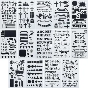 -  Journaling Stencil Set, 4.2 x 7 Inch, 14 Sheets, Plastic Stencils for Planners and Journals