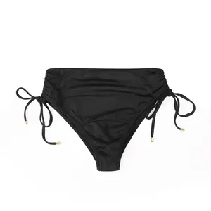 SwimWeekSwimwear for Women Teens Black Leakproof Swim Bottoms High Waist Side Drawstring Menstrual Swimsuit Bottoms