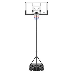 VEVOR Portable Basketball Stand, 10 ft Height Adjustment Basketball Hoop & Goal, Portable Basketballs Hoop with 48 inch PC Backboard & Wheels for Kids, Teens, Adults in Driveways, Pools, Schools