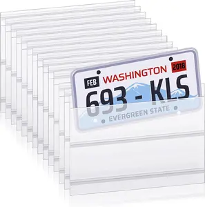 200 Pcs License Plate Protector Plate Cover Temporary Tag Cover License Holder Dealer Tag Adhesive for Car Auto Dealership, 8 Mil, 11.8 X 7.5 Inches No brand