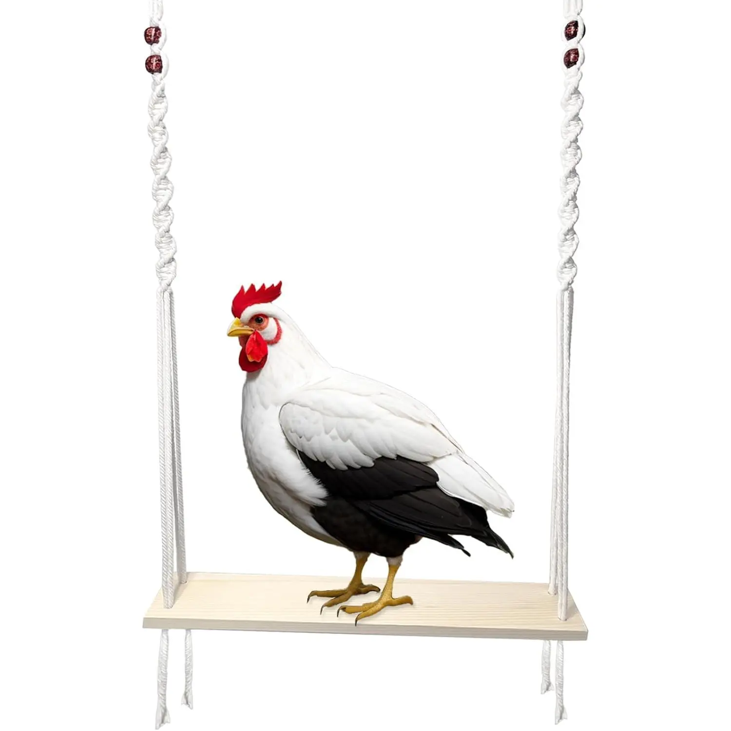 Large-sized chicken coop swing toy, suitable for hens and roosters as a fun toy for the coop, handcrafted from natural wood, an ideal gift for chicken breeders and chicken lovers