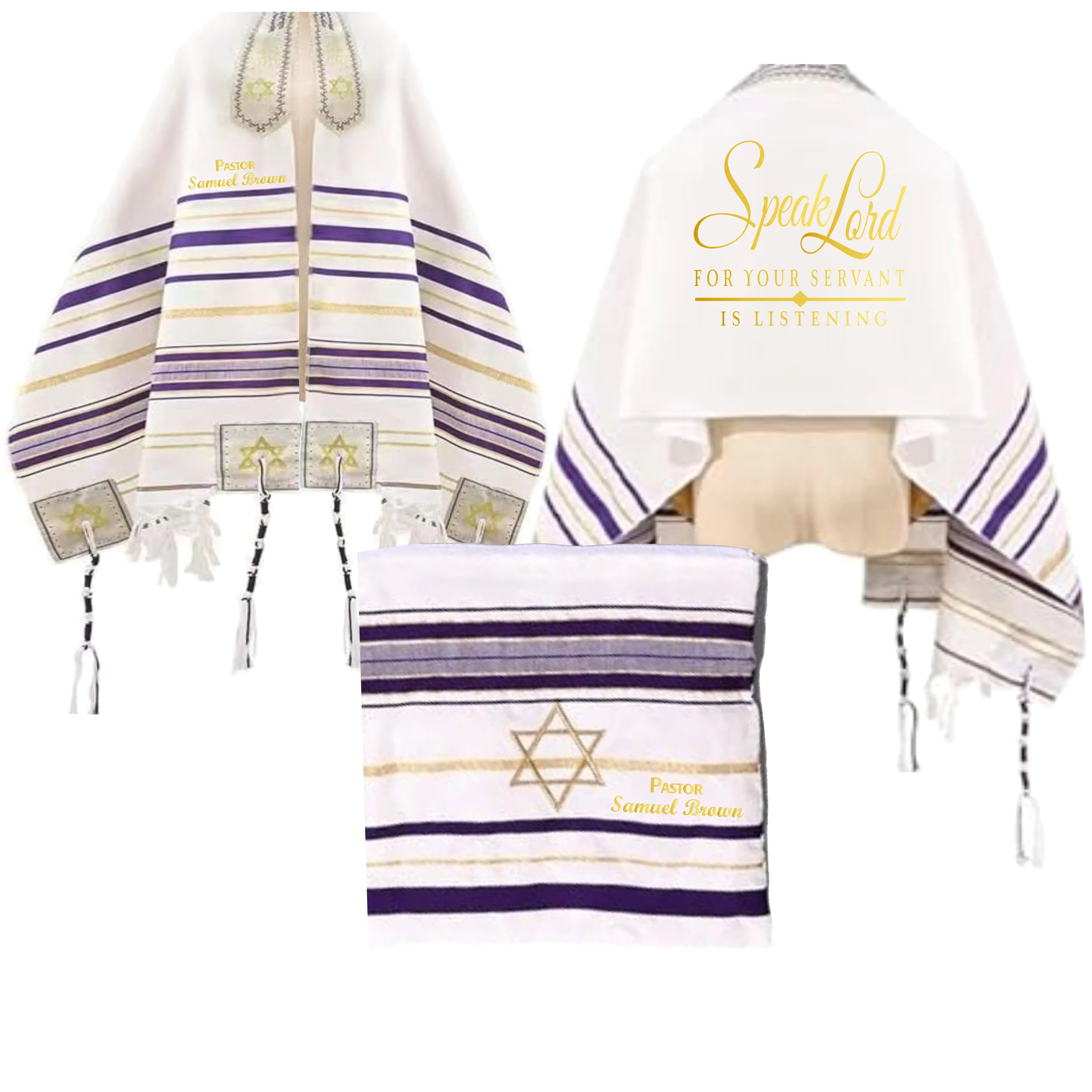 Personalized Prayer Shawl with Name & Scripture | Christian Messianic Tallit | Faith-Inspired Comfort Gift for Men & Women