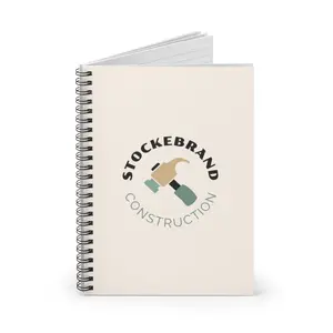 Custom Construction Spiral Notebook - Ruled Lines, Note-taking, Journaling, Work Planner, Gift for Builders, Contractors