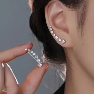 Women's 7-Star Design Chic Studs - Hypoallergenic Stainless Steel Earrings Set, Retro Elegant Simple Alloy, Sparkling Cubic Zirconia, Year-Round Costume Jewelry, Perfect for Daily Wear and Gifting