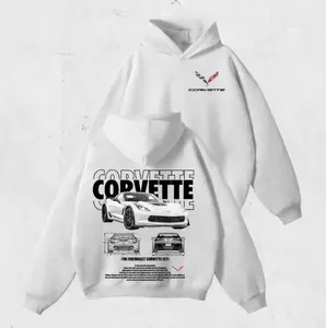 Chevrolet Corvette C7 Hoodie -Vintage Sports Car Graphic Sweatshirt, Muscle Car Pullover, Unisex Streetwear for Racing Fans, Gift for Car Enthusiasts