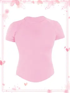 Seamless Workout Tank Top T-Shirts; Seamless Yoga Top for Outdoor Sports Casual Quick-Dry Fitness Top for Running High-Stretch Moisture-Wicking Seamless Tight-Fit Short-Sleeved Workout T-Shirt, Breathable Workout Tops, Gym Workout Wear