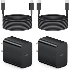 Charger Fast Charging-2 Pack 20W USB C Charger Block with 6FT Type C Cable For iPhone 17,17 Pro,17 Pro Max,Air,16,16e,15, iPad Pro, Air M3,M2,5,4, 11th,10th(Black)