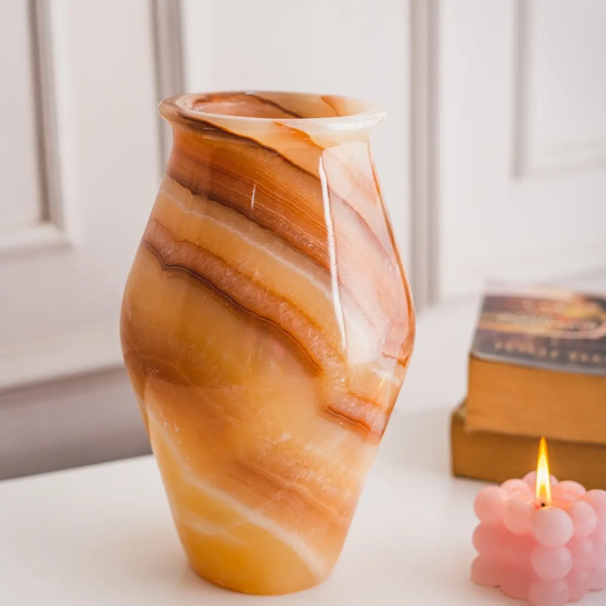 Unique Alabaster Vase - Alabaster Lamp  Floor Lamp Solid Piece of stone Alabaster Lamp Egyptian Alabaster Bedroom