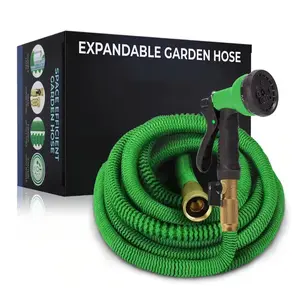50 75 100ft HEAVY DUTY 4X Stronger Deluxe Expandable Flexible Garden Water Hose Black / Green