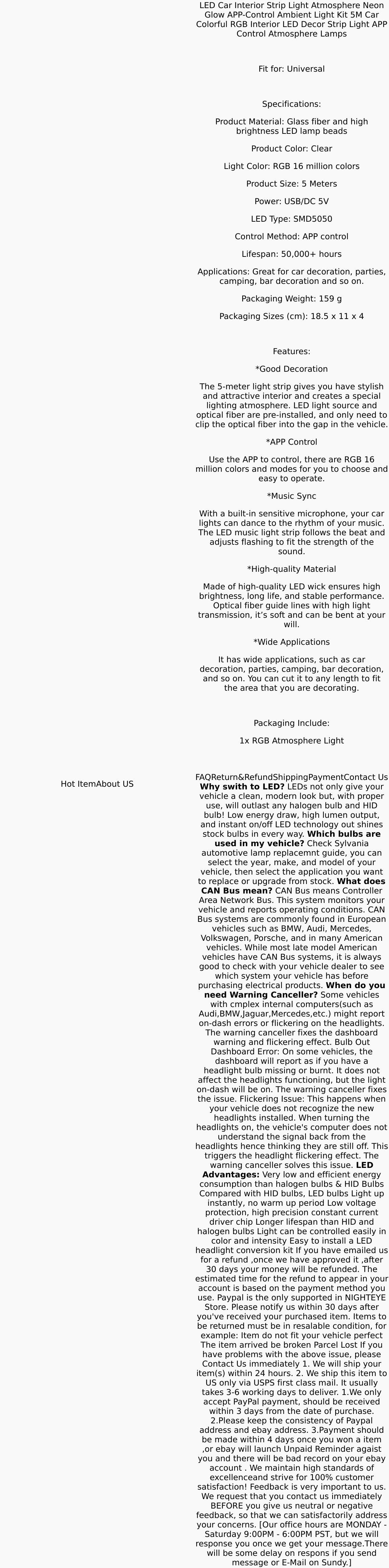 Multicolor LED Car Interior Strip Light Kit - App-Controlled Ambient Neon Glow for Ultimate Atmosphere & Mood Enhancement