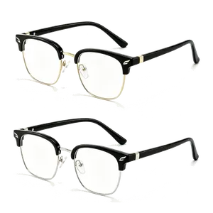 Blue Light Semi- Rimless Eyeglasses for Men Women Fashion Blue Light Glasses Reading Computer TV Gaming Glasses Party Glasses Birthday Gifts Work & Daily Use