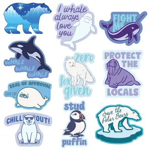 Arctic Animals Sticker Extra Large Stickers Funny Snow Wildlife Adhesives with Memes Funny Stickers with Colorful Graphic Decals Funny Animal  Multi -