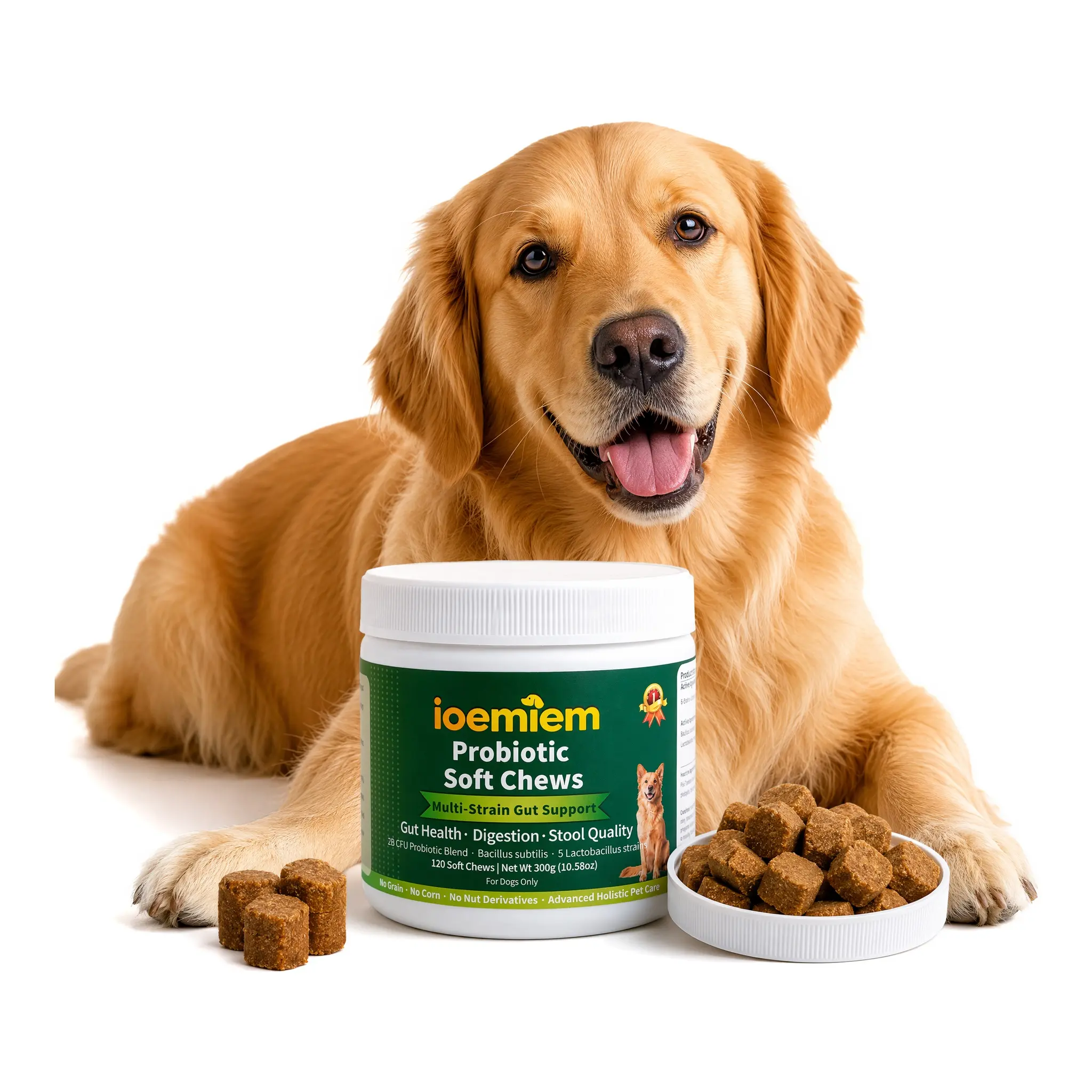 Ioemiem Probiotic Bites for Dogs - Canine Nutritional Supplement, Daily Canine Wellness, Immune Health Support, Prebiotics, Active Ingredients, Dog Vitamins, Yeast Support, Affordable Pet Care, Trending Pet Supplies