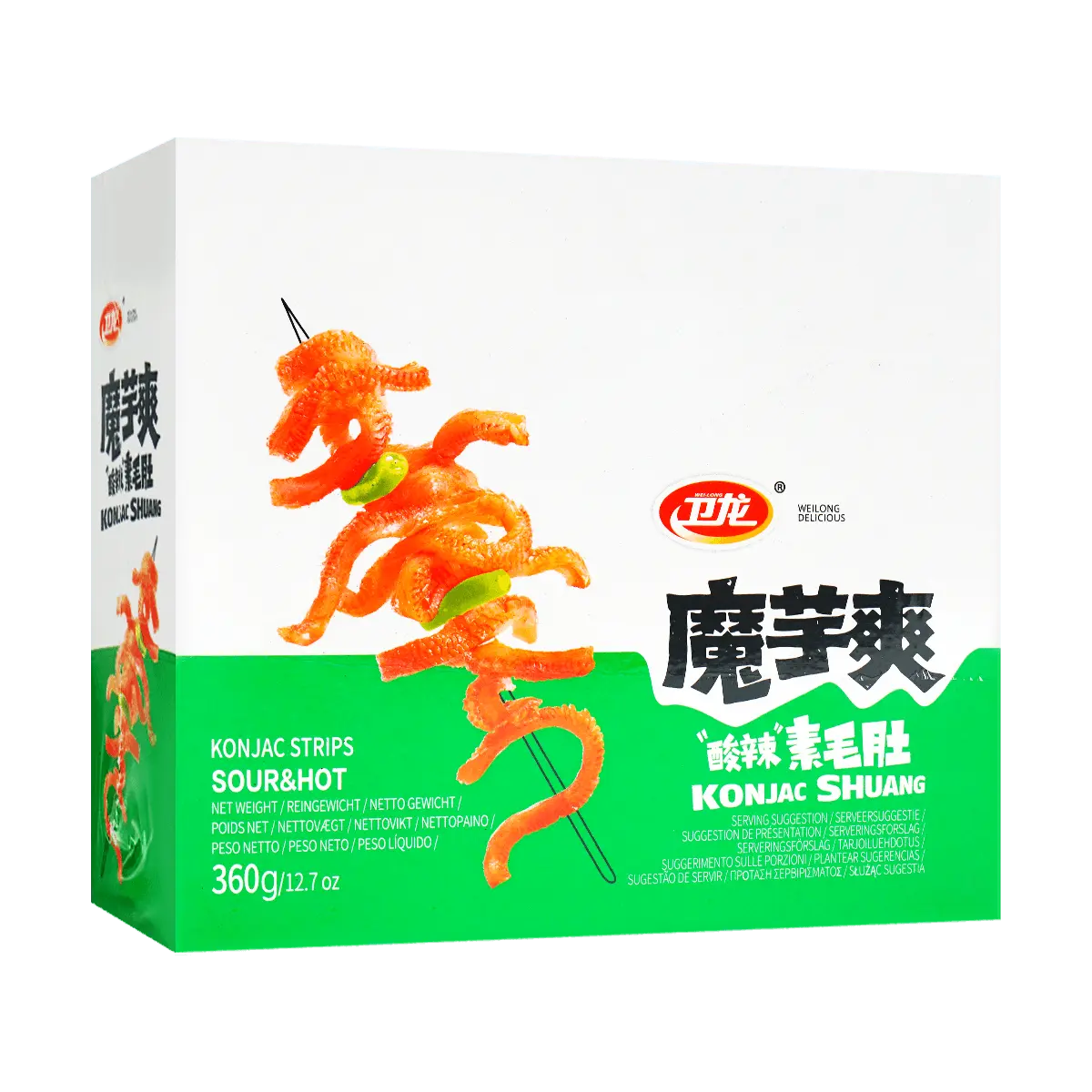 WEILONG Hot & Sour Vegetarian Tripe - Made from Konjac, 12.7oz