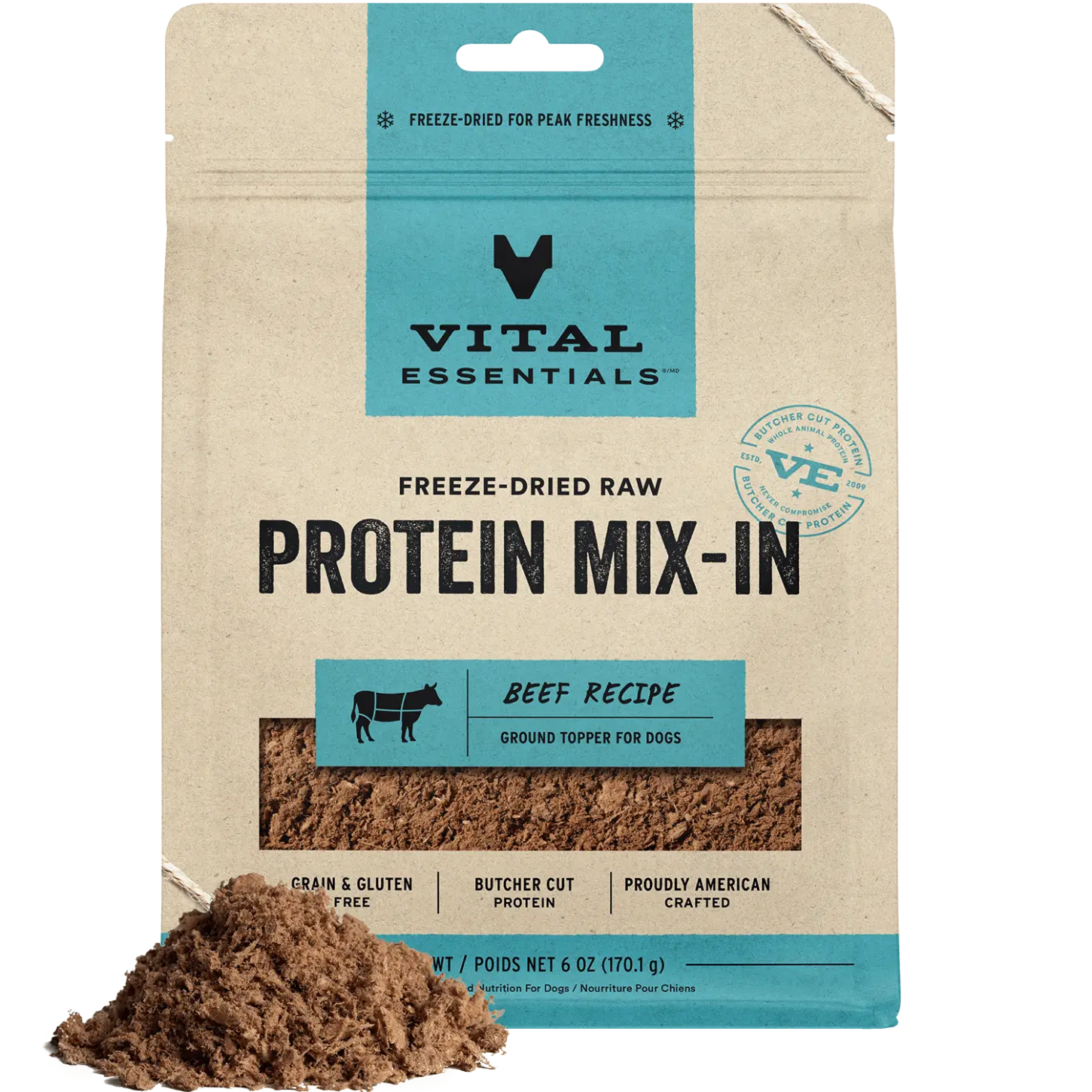 Freeze-Dried Protein Mix-In Beef Recipe Ground Topper for Dogs