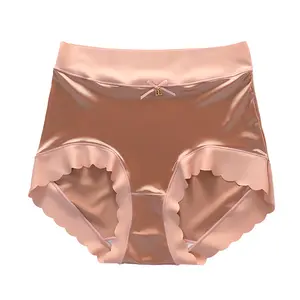 Silky Satin High Waist Panties Soft and Comfortable • Seamless Invisible • Breathable Panties Ladies Daily Womenswear Basic