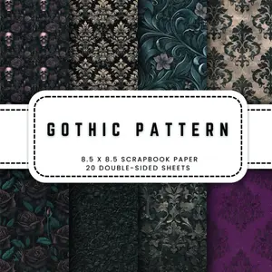 Gothic  Scrapbook Paper: 20 Gothic Patterned Double-sided Decorative Craft Paper, 8.5 x 8.5 (21.59 x 21.59 cm)  for Junk Journaling, Ephemera, Origami, Wrapping And . - Paperback