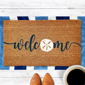 Beach Welcome Doormat Outdoor Summer Doormat Sand Dollar Decor Beach House Sign Beach House Decor Beach House Gift Summer Welcome Mat