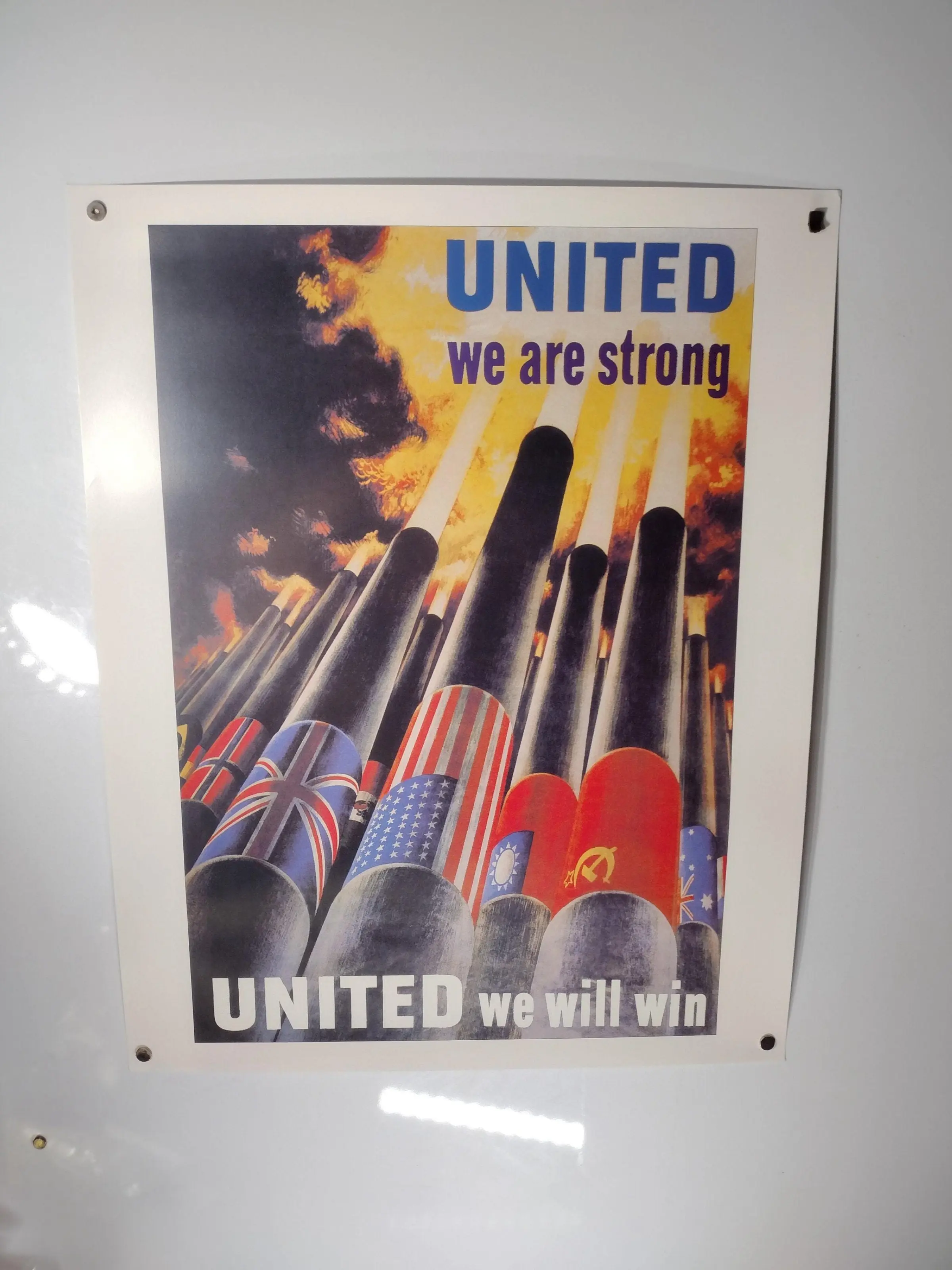 WW2 Poster Allies "United We Are Strong" | FREE US Shipping!