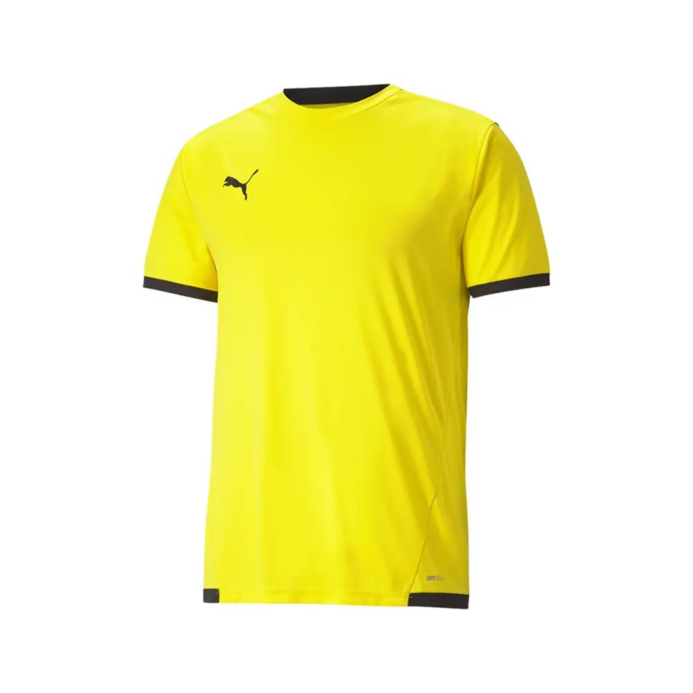 PUMA Mens Teamliga Crew Neck Short Sleeve Jersey Casual - Yellow