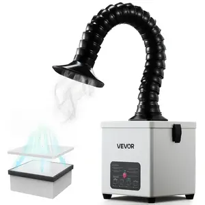 VEVOR Solder Fume Extractor, 3-Stage Filtration Soldering Smoke Absorber with 180 m/h Strong Suction 3-Level Airflow, Compact Desktop Brushless Smoke Extractor for Soldering DIY Welding