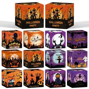 12 Halloween Candy Boxes, Halloween Decoration Props, Candy Snack Packaging, 3D Paper Box, Party Supplies, Witch Bat Ghost Candy Boxes