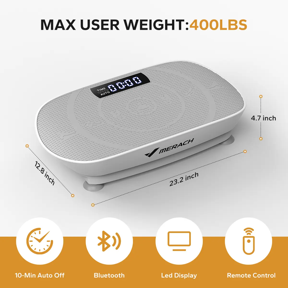【Live Link only】Merach Vibration Plate Exercise Machine, Compact Design with Lymphatic Drainage, High Frequency for Low Impact Full Body Workout, 400Lbs Capacity Home Gym Workout Equipment Home Gym Equipment Summervibes