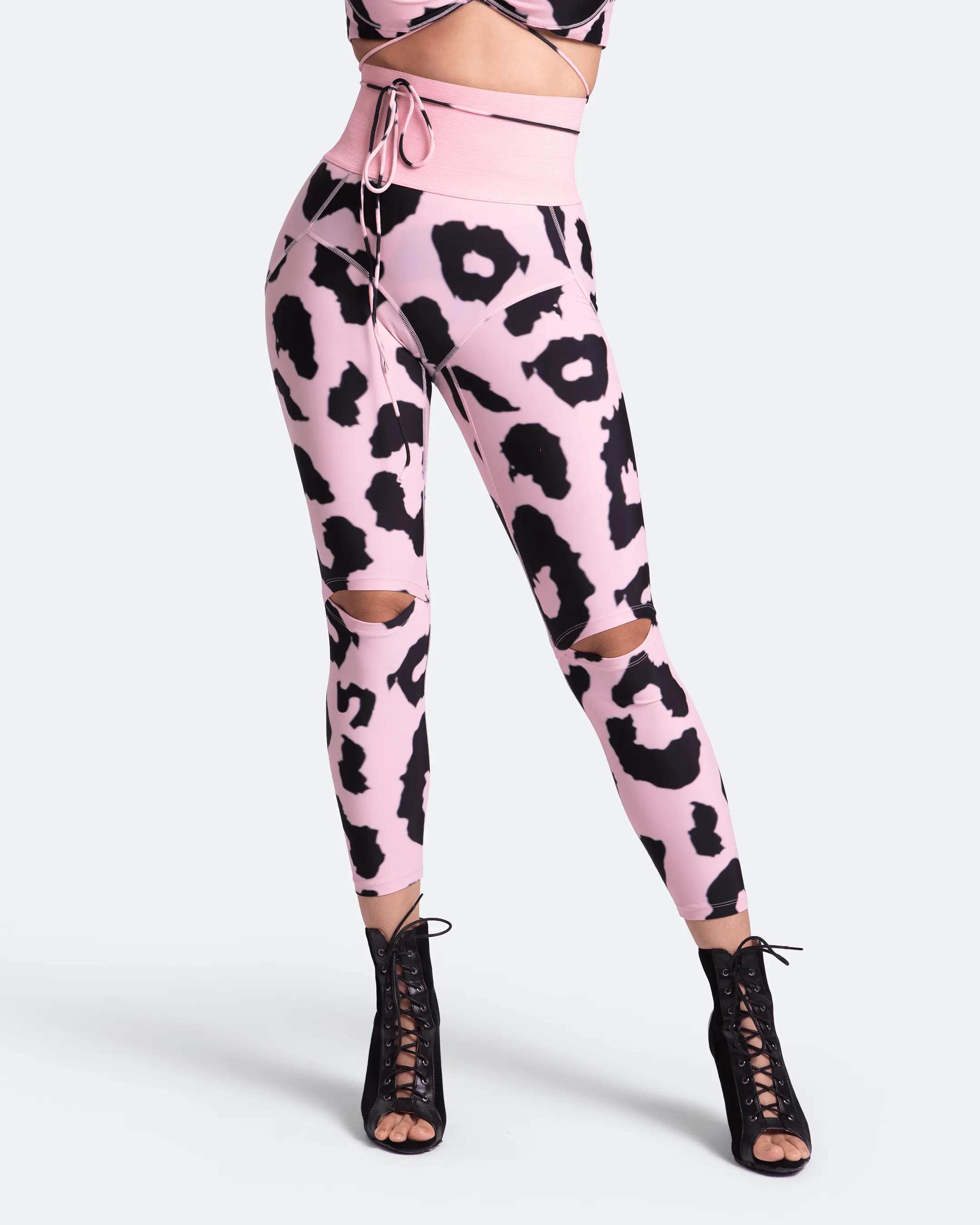 High-Rise Knee-Slit Leggings for Women, Solid Comfortable Fit with a Flattering Cut for the Dance Floor